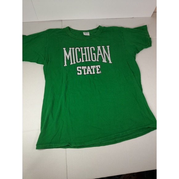 Vtg 80s MSU Michigan State Spartans Starter T Shirt Sz L USA MADE Single Stitch - Picture 1 of 9